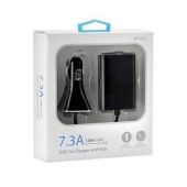 Auto nabíjačka 4xUSB 7,3 A čierna