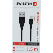 Kábel USB/micro USB Swissten čierny 1,5 m