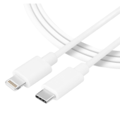 Kábel Tactical Smooth Thread USB-C/Lightning 0.3 m biely