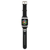 Náhradný remienok na Apple Watch 42/44mm Karl Lagerfeld KLAWLSLCK Choupette Head čierny