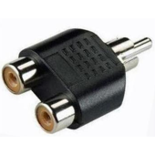 Adaptér PremiumCord 1 x Cinch male - 2 x Cinch female čierny