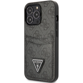 Plastové puzdro Guess na Apple iPhone 13 Pro GUHCP13LP4TPK 4G Saffiano Double Card čierne