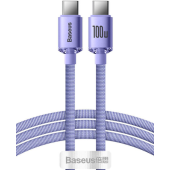 Kábel Baseus Crystal Shine CAJY000605, Type C to Type C PD100W, 1,2m, fialový