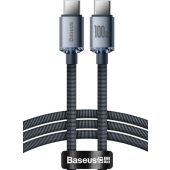 Baseus Crystal Shine CAJY000601, USB-C na USB-C PD100W Power Delivery, 1,2m, čierny