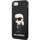 Silikónové puzdro Karl Lagerfeld na Apple iPhone 7/8/SE 2020/SE 2022 KLHCI8SNIKBCK Liquid Silicone Ikonik NFT čierne