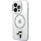 Plastové puzdro Karl Lagerfeld na Apple iPhone 14 Pro Max KLHMP14XHNKCIT IML Karl and Choupette NFT MagSafe transparentné