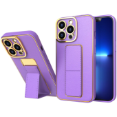 Plastové puzdro na Apple iPhone 13 Kickstand fialové