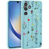 Silikónové puzdro na Samsung Galaxy A34 5G A346 Tech Protect Mood Garden modré