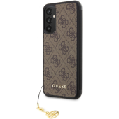 Plastové puzdro Guess na Samsung Galaxy A34 5G A346 GUHCSA34GF4GBR 4G Charms hnedé