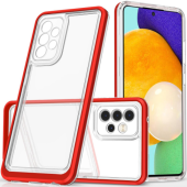 Odolné puzdro na Samsung Galaxy A14 LTE A145 Hybrid Armor 3v1 transparentno-červené