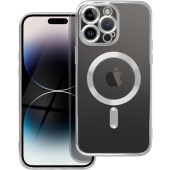 Silikónové puzdro na Apple iPhone 12 Pro Max Electro Mag strieborné