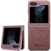 Obal Guess PC/TPU Glitter Flakes Metal Logo Samsung Galaxy Z Flip5 5G F731 GUHCZF5HGGSHP Pink