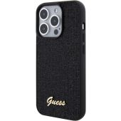 Obal Guess PU Square Mirror Script Logo Apple iPhone 15 Pro GUHCP15XPMSDGSK Black