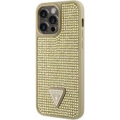 Obal Guess Rhinestones Triangle Metal Logo Apple iPhone 15 Pro Max GUHCP15XHDGTPD Gold
