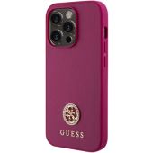Obal Guess PU 4G Strass Metal Logo Apple iPhone 15 Pro GUHCP15LPS4DGPP Pink
