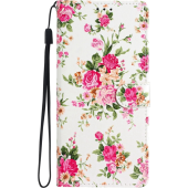Diárové puzdro na Motorola Moto E13 Flower Book ružové