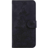 Diárové puzdro na Motorola Moto E13 MEZZO kvety čierne