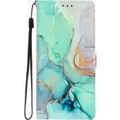 Diárové puzdro na Motorola Moto E13 Marble Book zelené