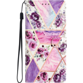 Diárové puzdro na Xiaomi Redmi 9C/10A Marble Book fialové