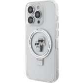Plastové puzdro Karl Lagerfeld na Apple iPhone 14 Pro KLHMP14LHMRSKCH Ringstand Karl and Choupette MagSafe transparentné