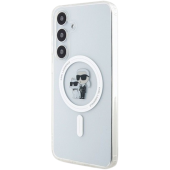 Plastové puzdro Karl Lagerfeld na Samsung Galaxy S24 5G S921 KLHMS24SHGKCNOT IML Glitter Karl and Choupette MagSafe transparentné