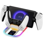 iPega P5P11 Charger Dock s RGB 2v1 pre Playstation Portal Remote Player a PS5 Ovladač White