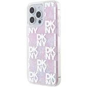 DKNY Liquid Glitter Checkered Pattern Apple iPhone 15 Pro Max DKHCP15XLCPEPP Pink