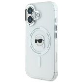 Karl Lagerfeld case for iPhone 16 6,1 KLHMP16SHLSKIH white Hard IML Metal Karl Head MagSafe