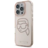 KARL LAGERFELD case for IPHONE 16 Pro KLHCP16LHKHDCELP (IML Rhinestones S K Head) pink