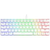 DELTACO GAM-075-W-US WK85R, USB-C, RGB, US, mechanická,  biela