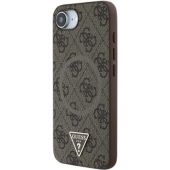 Obal Guess PU 4G Strass Triangle Metal Logo Apple iPhone 16e GUHMPSE4P4TDPW Brown