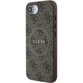 Obal Guess PU Leather 4G Colored Ring MagSafe Apple iPhone 16e GUHMPSE4G4GFRW Brown