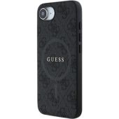 Obal Guess PU Leather 4G Colored Ring MagSafe Apple iPhone 16e GUHMPSE4G4GFRK Black