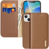 Obal Dux Ducis Hivo Book Apple iPhone 16e hnedý (ochrana proti čítaniu RFID čipov)