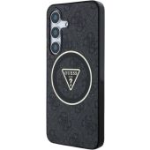 Obal Guess IML 4G Glitter and Triangle Logo MagSafe Samsung Galaxy S25 5G S931 GUHMS25SHG4PRTGK čierny