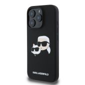 Obal Karl Lagerfeld Liquid Silicone Double Heads MagSafe Apple iPhone 16 Pro KLHMP16LSKCHPPLK čierny
