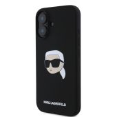 Obal Karl Lagerfeld Liquid Silicone Karl Head MagSafe Apple iPhone 16 KLHMP16SSKHPPLK čierny