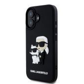Obal Karl Lagerfeld 3D Rubber Karl and Choupette Apple iPhone 16 Plus KLHCP16M3DRKCNK čierny