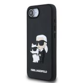 Obal Karl Lagerfeld 3D Rubber Karl and Choupette Apple iPhone 16e KLHCPSE43DRKCNK čierny
