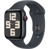 Apple Watch SE GPS + Cellular 44mm Midnight Aluminium Case with Midnight Sport Band - S/M