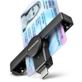 AXAGON CRE-SMPC, USB-C PocketReader čítačka kontaktných kariet Smart card (eObčianka, eID klient)