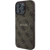 Obal Guess PU Leather 4G Colored Ring MagSafe Apple iPhone 16 Pro GUHMP16LG4GFRW Brown