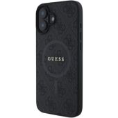 Obal Guess PU Leather 4G Colored Ring MagSafe Apple iPhone 16 Plus GUHMP16MG4GFRK Black