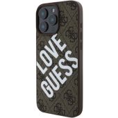 Obal Guess PU Leather 4G Big Love Logo MagSafe Apple iPhone 16 Pro GUHMP16LP4PLGWW Brown