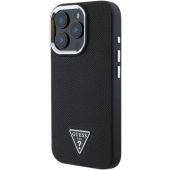 Obal Guess PU Grained Triangle Logo Apple iPhone 16 Pro GUHMP16LPGTSPSK Black