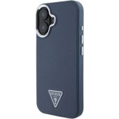 Obal Guess PU Grained Triangle Logo Apple iPhone 16 GUHMP16SPGTSPSB Blue