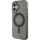 Obal Guess IML Rhinestones Ring MagSafe Apple iPhone 16 GUHMP16SPFTDTEK Black