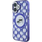 Obal Karl Lagerfeld IML Monogram K&CH Heads MagSafe Apple iPhone 16 KLHMP16SHMCKMHU Purple