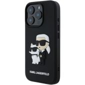Obal Karl Lagerfeld 3D Rubber Karl and Choupette Apple iPhone 16 Pro Max KLHCP16X3DRKCNK Black