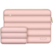 Tech-Protect Puffy Laptop 15-16" case + accessory bag, ružový, obal na notebook